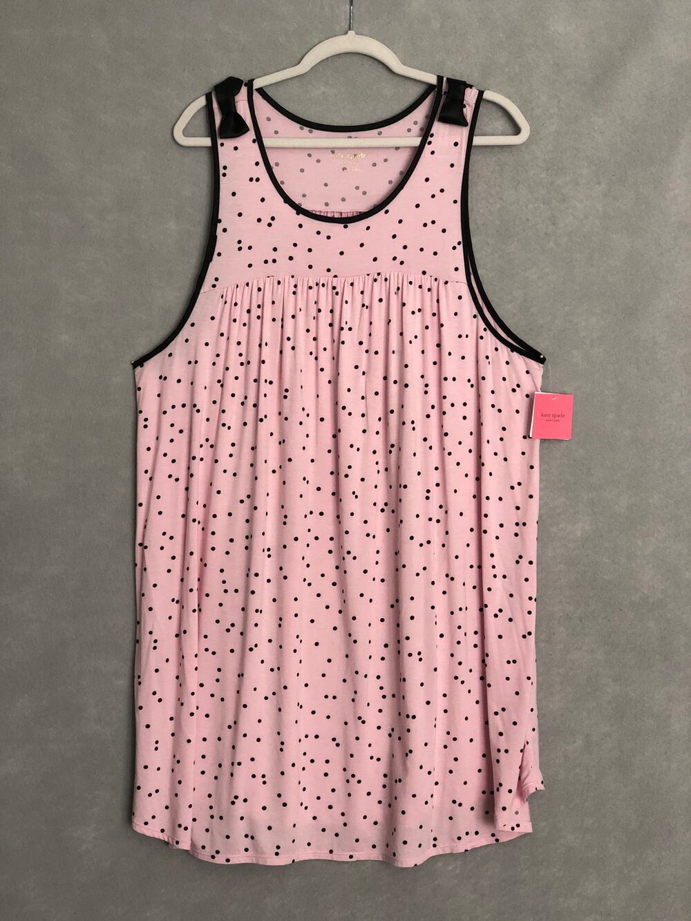 Kate Spade Sleeveless Chemise New York Dot Jersey Knit Pink Women's 3X NEW